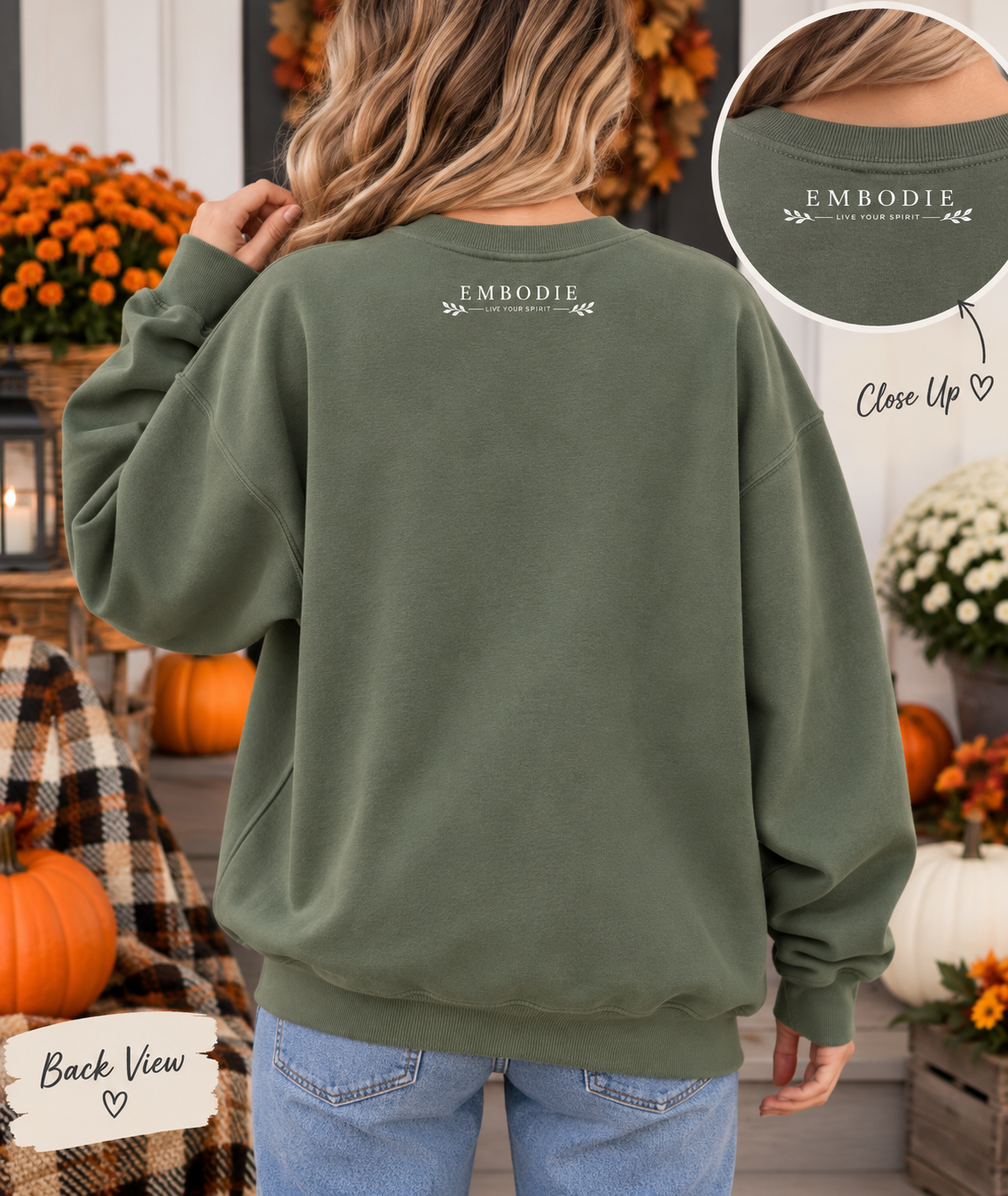 Pumpkin Season Gingham Crewneck Sweatshirt