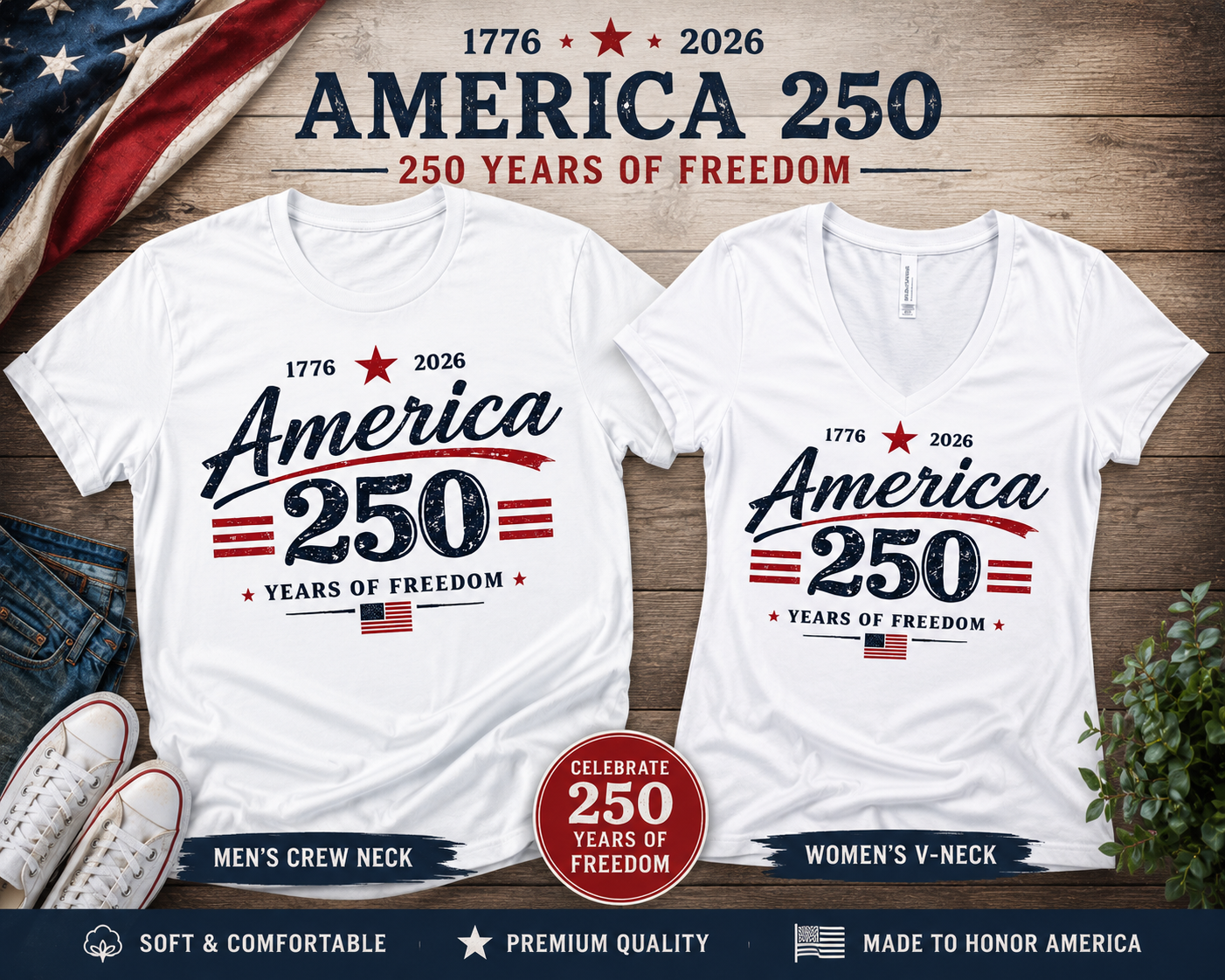 America 250 Vintage Freedom Tee